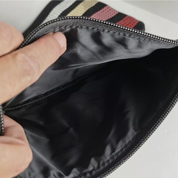 Victoria's Secret VS Rainbow Sequin Stripe Makeup Bag zip Pouch 2 piece bundle - Picture 3 of 5